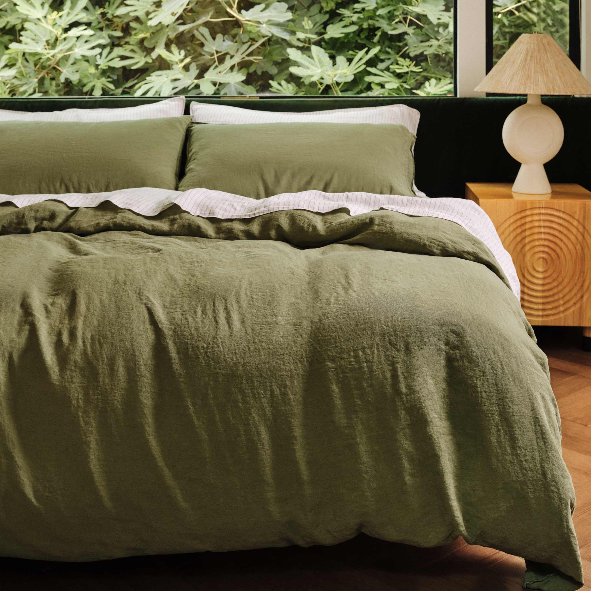 Washed European Linen Duvet Set Q0